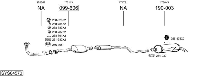 BOSAL kipufogórendszer SYS04570