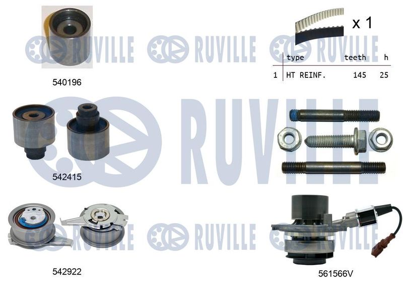 RUVILLE Vízpumpa + fogasszíj készlet 5505062