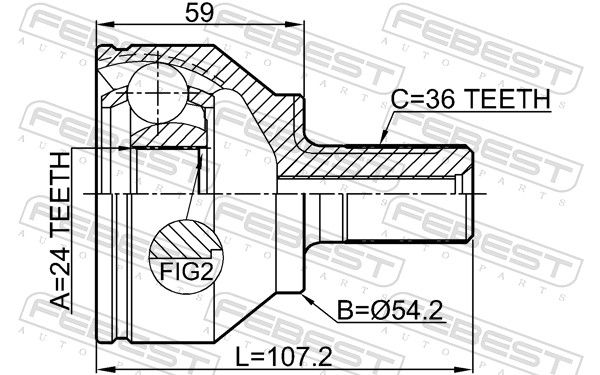 FEBEST 2710-C70 Joint Kit, drive shaft