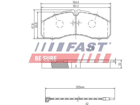 Brake pads front <br><br> sensors 60/65c13