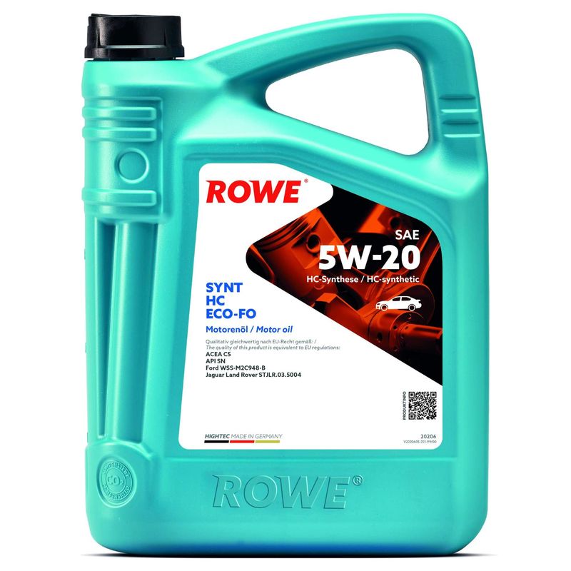 ROWE 20206-0050-99 Олива 5W20 HIGHTEC SYNT HC ECO-FO (5L) (WSS-M2C948-B/STJLR.03.5004) (ACEA C5) (API SN)