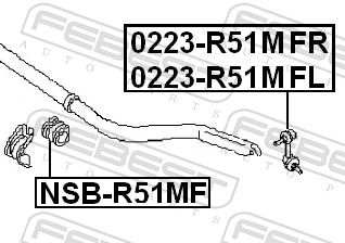 FEBEST 0223-R51MFR Link/Coupling Rod, stabiliser bar
