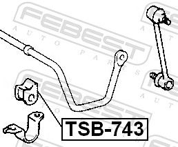 FEBEST TSB-743 Mounting, stabiliser bar