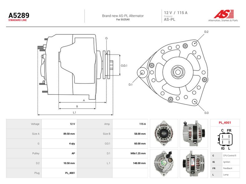 Generaator, AS-PL A5289