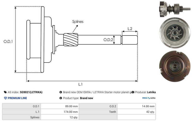 Sisehammastega ratas, starteri planetaarrattas, AS-PL SG9021(LETRIKA)