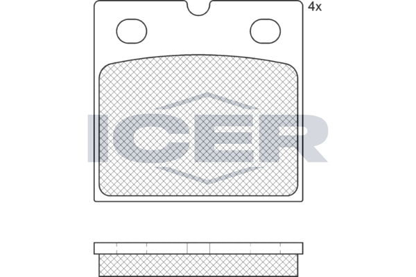 Комплект гальмівних накладок, дискове стоянкове гальмо, Icer 182361