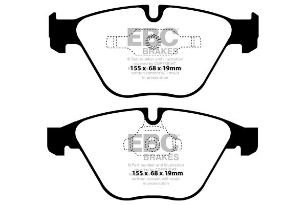 Комплект гальмівних накладок, дискове гальмо, Ebc Brakes DP42006R