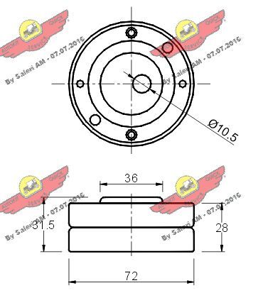 AUTOKIT 03.043 Tensioner Pulley, timing belt