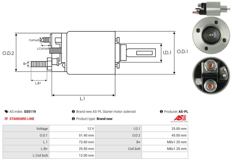 Magnetlülitus, starter, AS-PL SS5119