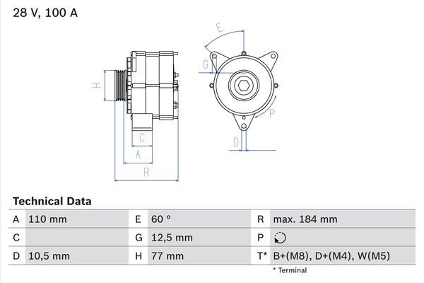 Генератор, Bosch 0986041030