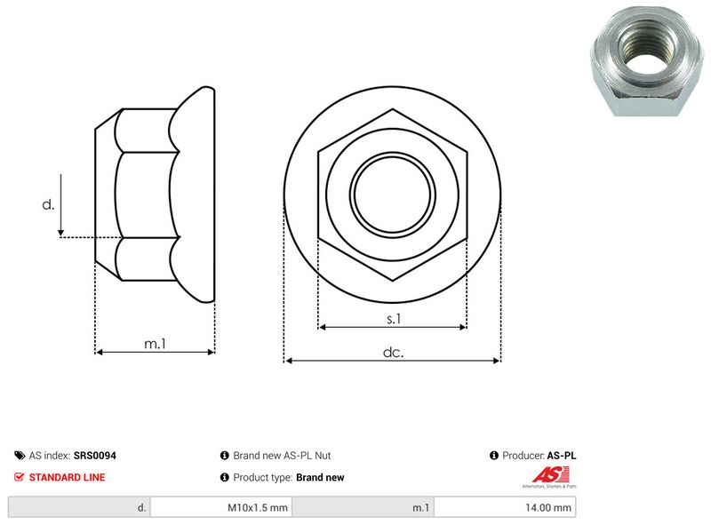AS-PL SRS0094 Repair Set, alternator