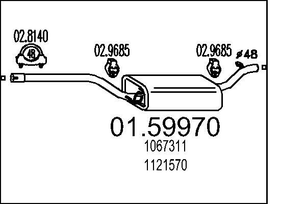 Проміжний глушник, Mts 01.59970