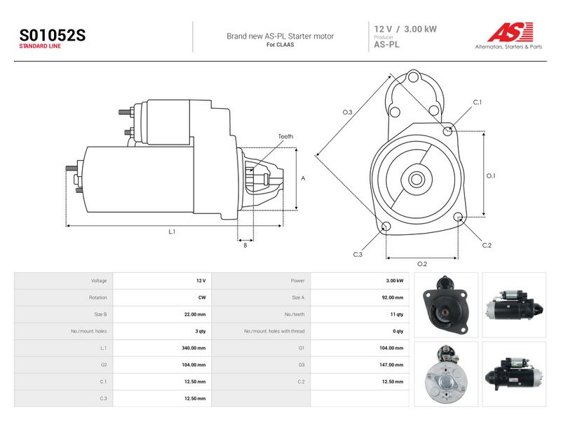 Starter, AS-PL S01052S