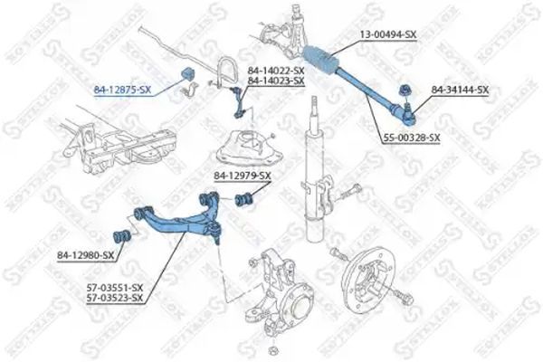 STELLOX 84-12875-SX Mounting, stabiliser bar
