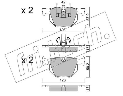 fri.tech. 659.0 Brake Pad Set, disc brake