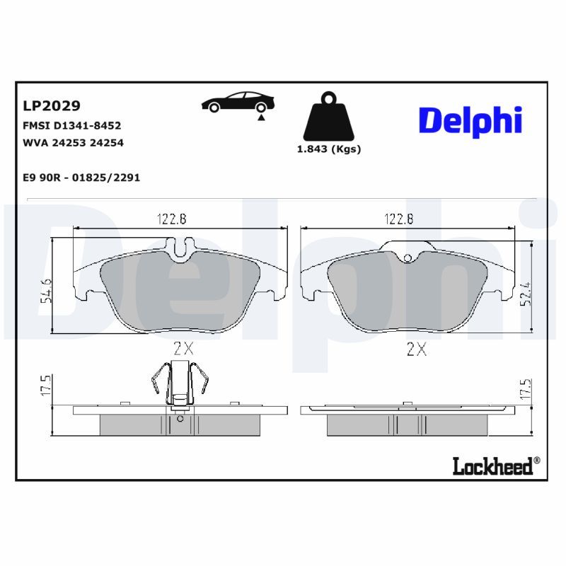 DELPHI LP2029 Brake Pad Set, disc brake