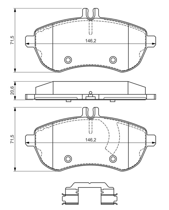 Piduriklotsi komplekt, ketaspidur, BOSCH 0 986 494 593