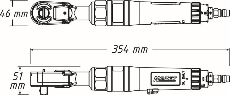 HAZET 9022P-1 Ratchet Screwdriver (compressed air)