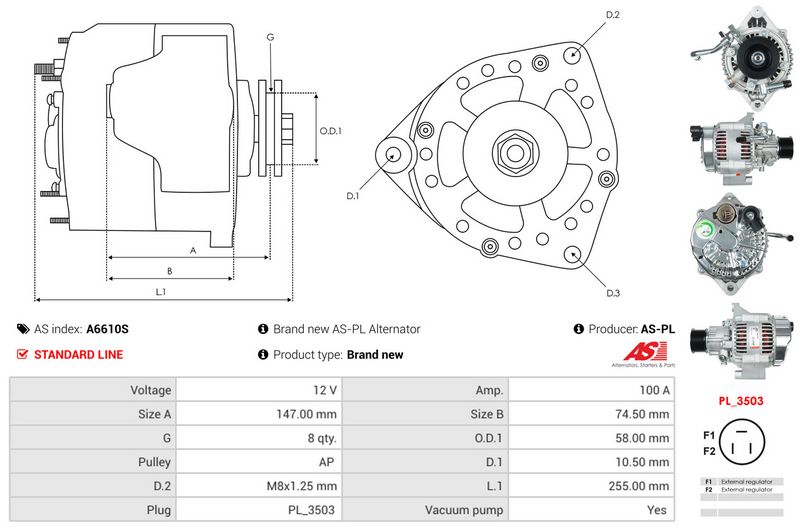 AS-PL A6610S Alternator