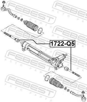 Осьовий шарнір, поперечна кермова тяга, Febest 1722-Q5