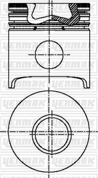 YENMAK Поршень с кольцами і пальцем RENAULT Master 2.5TD -98 размер отв. 93 / STD 8140.47 / S 9 U 714