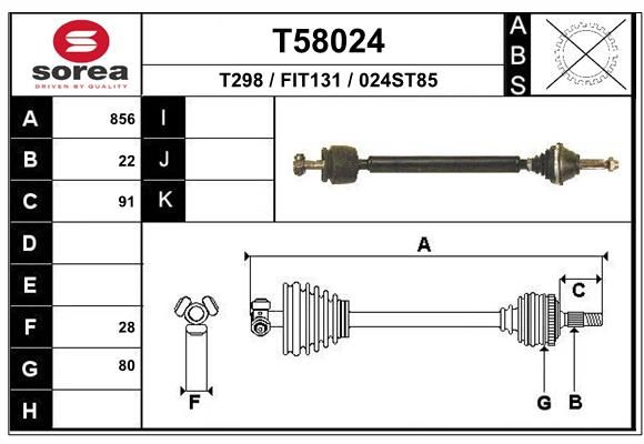 EAI hajtótengely T58024