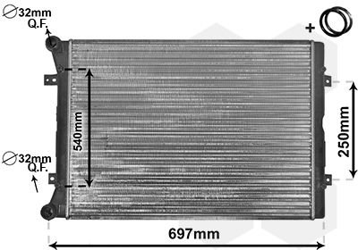 Радіатор, система охолодження двигуна, Van Wezel 58002283