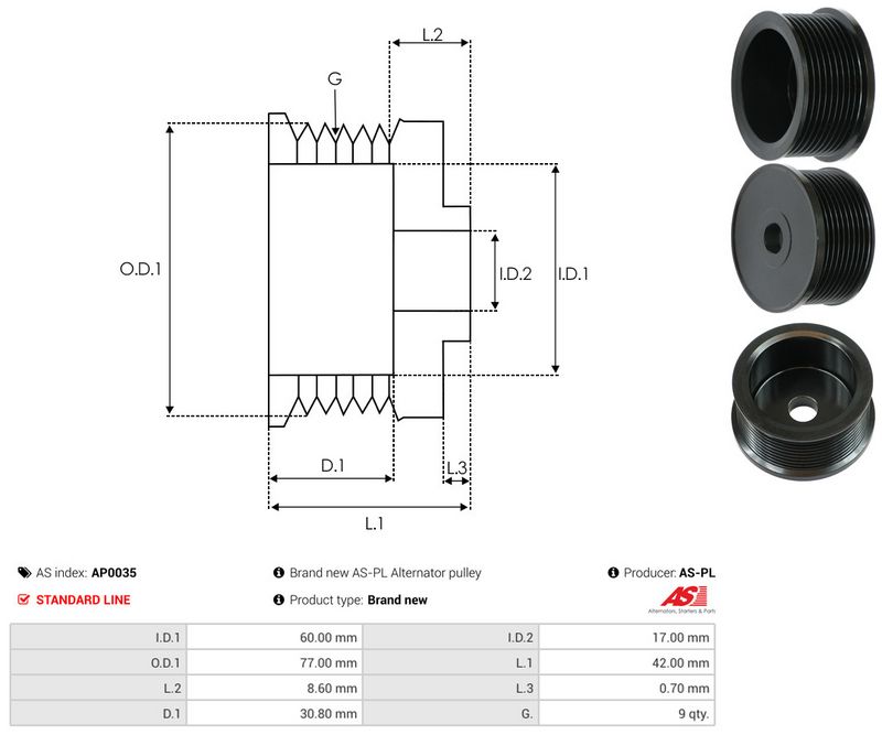 Rihmaratas, generaator, AS-PL AP0035