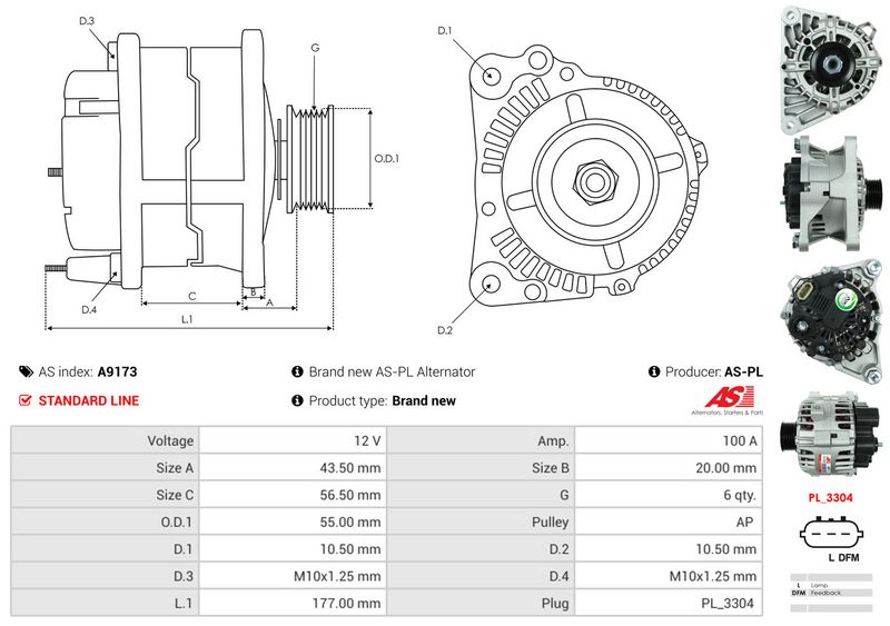 AS-PL A9173 Alternator