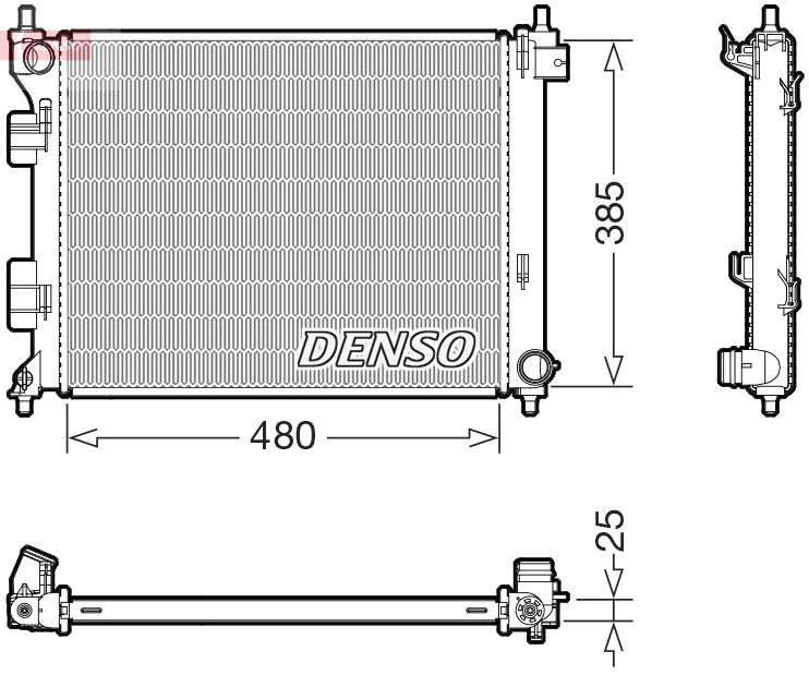 Радіатор, система охолодження двигуна, Denso DRM41034