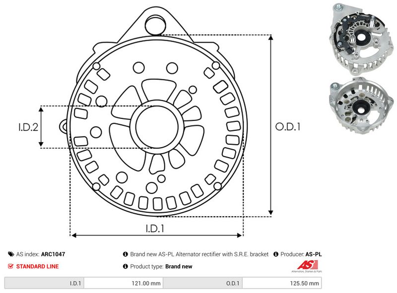 AS-PL ARC1047 Rectifier, alternator