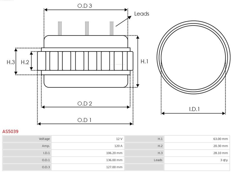 Опорна рама, генератор, Auto Starter AS5039