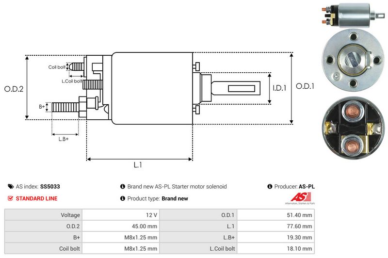 Magnetlülitus, starter, AS-PL SS5033