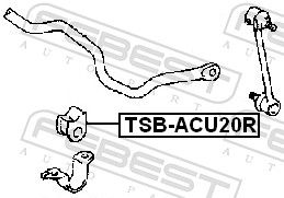 FEBEST TSB-ACU20R Mounting, stabiliser bar