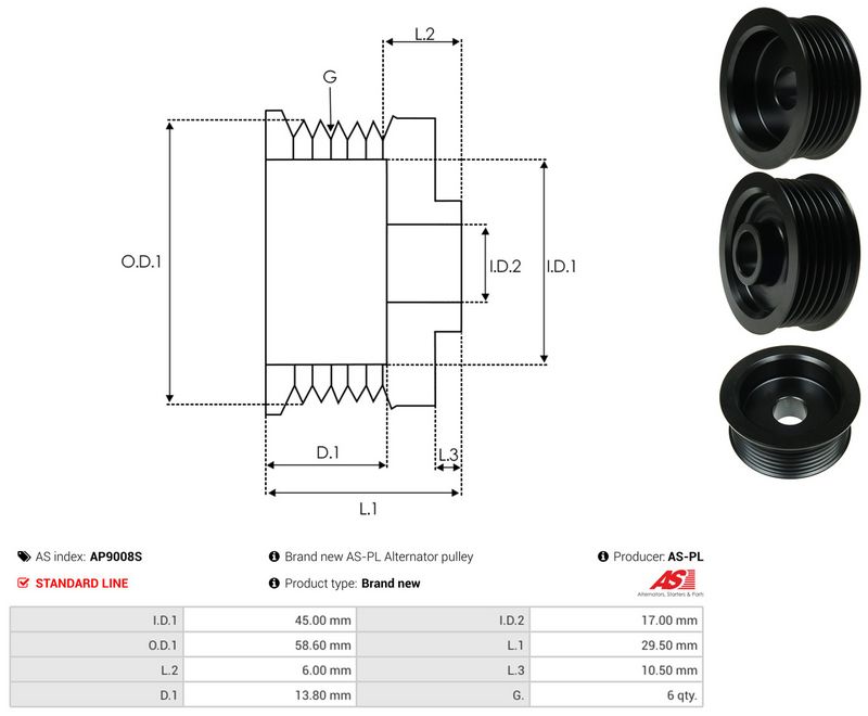 Rihmaratas, generaator, AS-PL AP9008S