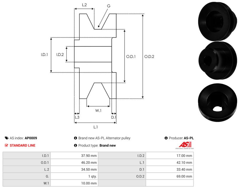 Rihmaratas, generaator, AS-PL AP0009