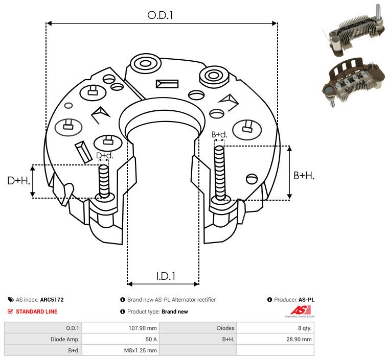 AS-PL ARC5172 Rectifier, alternator