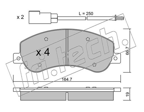 fri.tech. 696.0 Brake Pad Set, disc brake