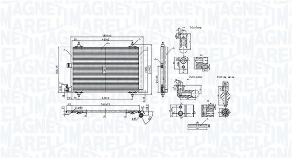 MAGNETI MARELLI 350203908000 Конденсатор, система кондиціонування повітря