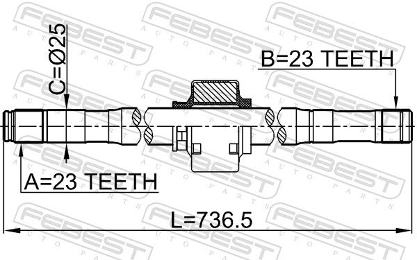 FEBEST 0212-QG16RH Drive Shaft