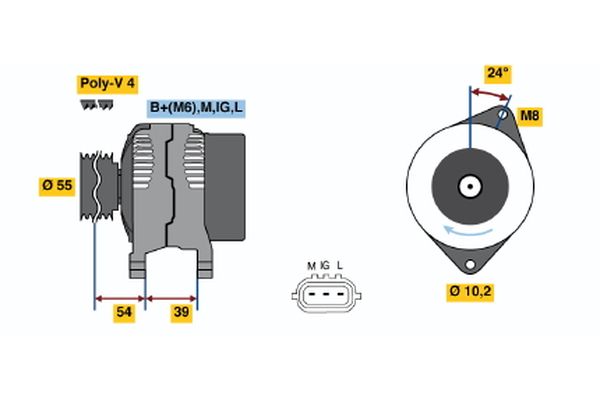 Bosch Alternator 0 986 045 841