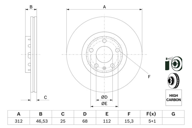 BOSCH 0 986 479 057 Brake Disc