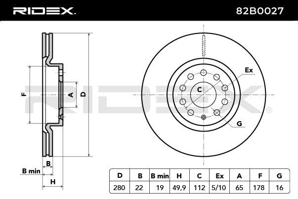 спирачен диск RIDEX