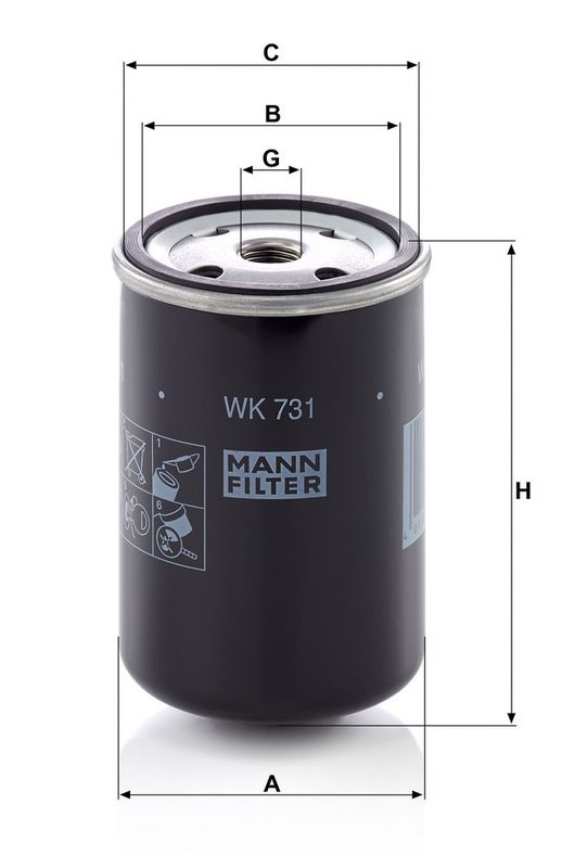 Kütusefilter, MANN-FILTER WK 731