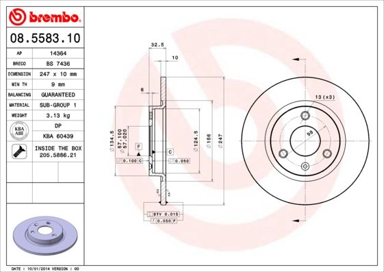 BREMBO féktárcsa 08.5583.10