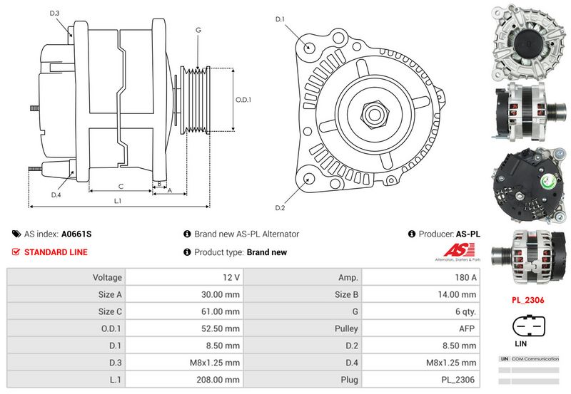 AS-PL A0661S Alternator