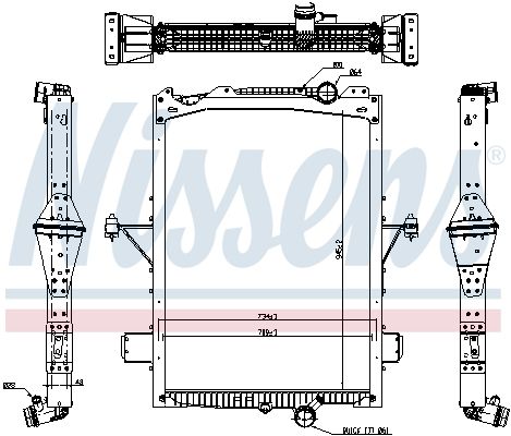 chladič vodní VOLVO FM/FMX EURO 6 s rámem 65624