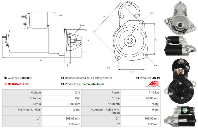 AS-PL S0088SR Starter