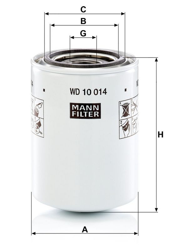 Hydraulisch filter (geschroefd) past: URSUS 3514, 360 3P  ADAMS 660, 660 B, 660 PF, 777, 777 PF  ALLIS CHALMERS HD14, HD14C, HD15C, HD15G, HD19  BARBER GREENE 828, CA 60, CB 60  BOBCAT 542B, 543