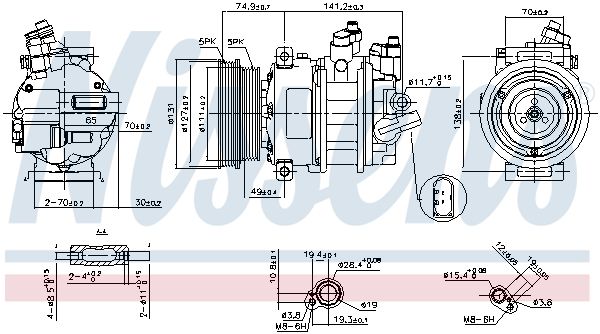 Компресор кондиціонера VOLKSWAGEN JETTA IV (Nissens)